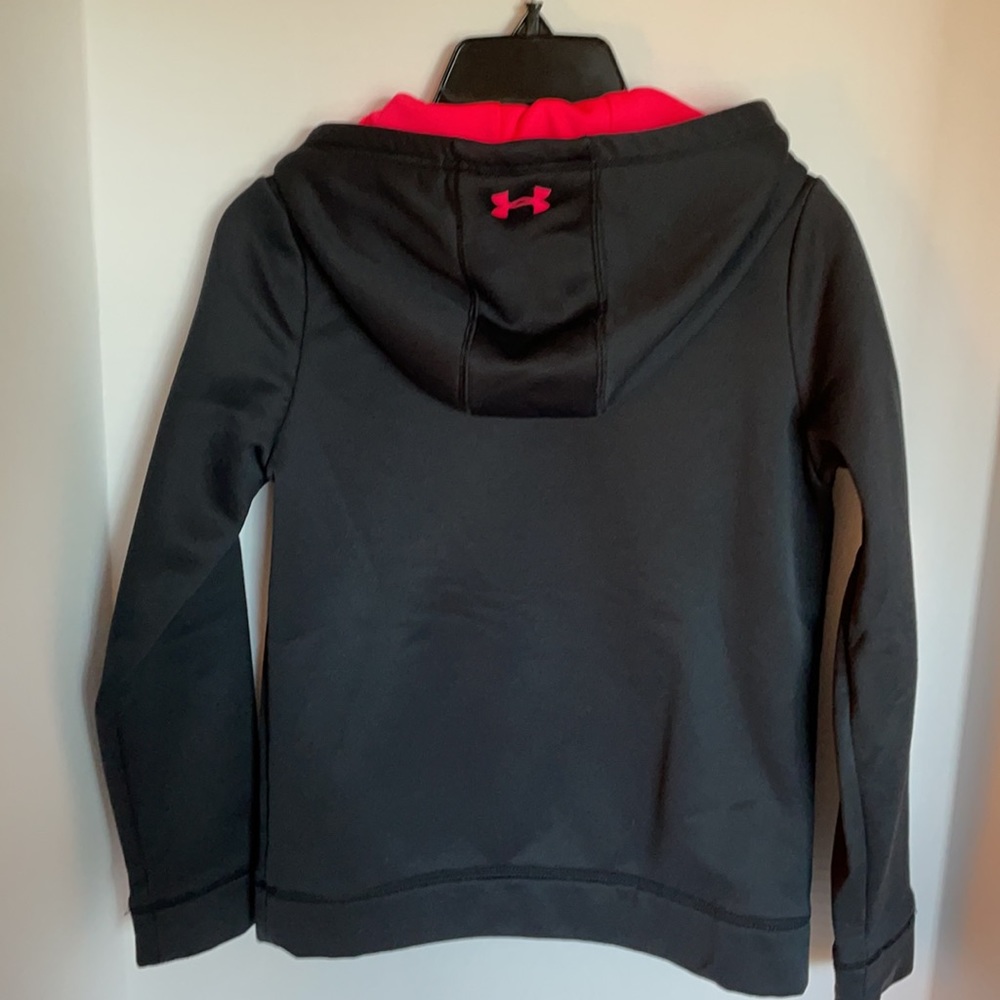 UnderArmour hooded black & pink sweatshirt youth size Medium - Picture 2 of 6